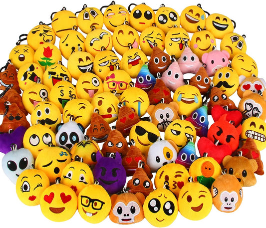 Pocket-Sized Expressions: Mini Emoticon Keychain Plushies – Share Smiles Everywhere!