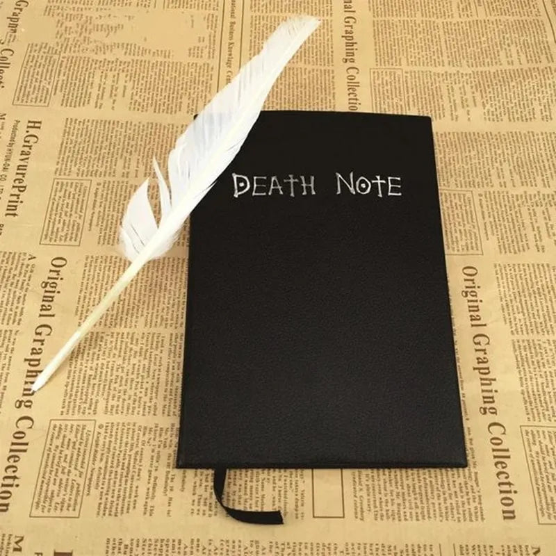 Mysterious 'Death Note' A5 Notebook Set – Unleash Your Stories with a Feather Pen & Necklace