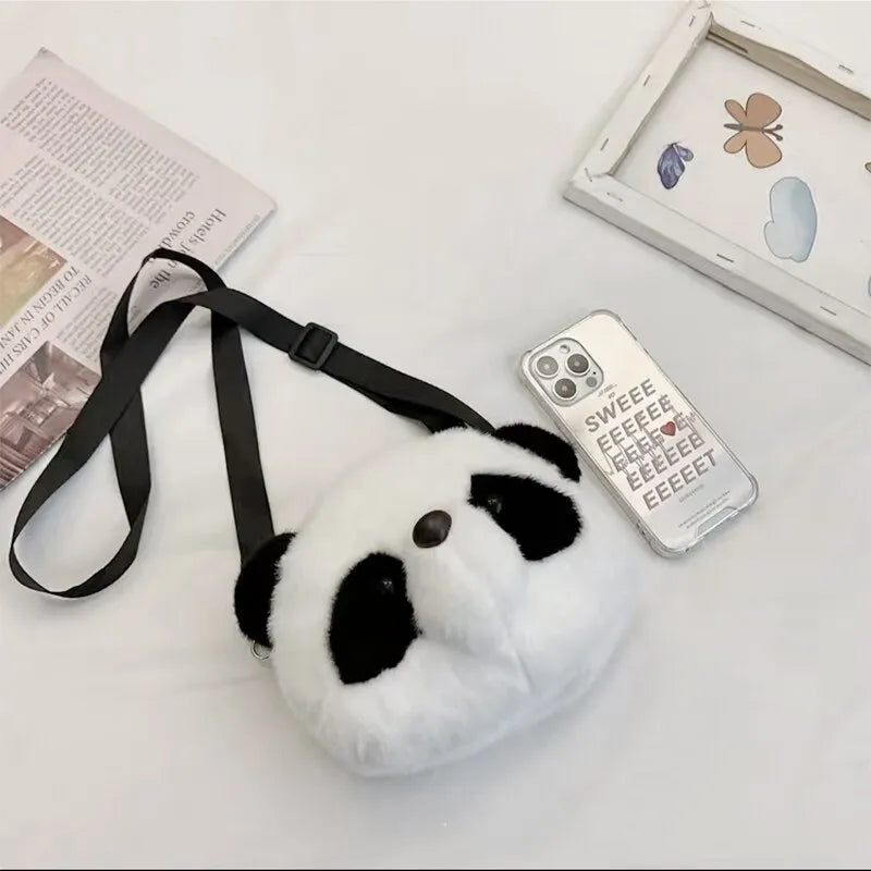 Panda Pouch Pal: Plush Crossbody Coin Purse – A Cuddly Companion for Your Adventures!