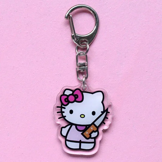 Hello Kitty Defender: Acrylic Keychain with a Twist!