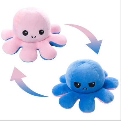 Cheerful Chameleon Octopus Plush Pillow: Mood Flipper!