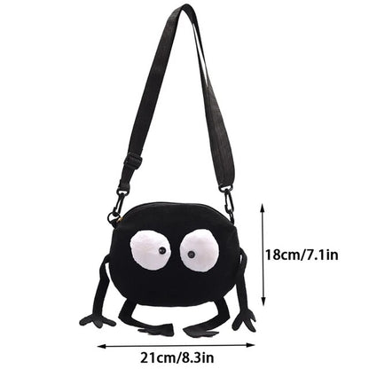 Quirky Gaze Canvas Crossbody: Big Eyes Messenger Bag