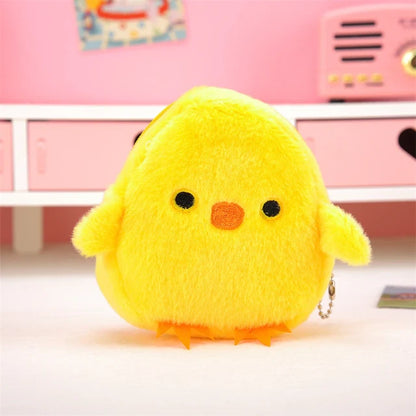 Cutie Critter Coin Purse Keychains: Strawberry, Duck, & Chick – Your Mini Plush Pals!