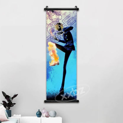 One Piece Hot Blooded Canvas Wall Scroll: Transform Your Space into a Pirate's Paradise