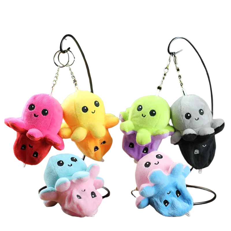 Reversible Octopus Plush Keychain 🐙✨ | Mood-Changing & Adorably Squishy