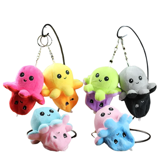 Reversible Octopus Plush Keychain 🐙✨ | Mood-Changing & Adorably Squishy