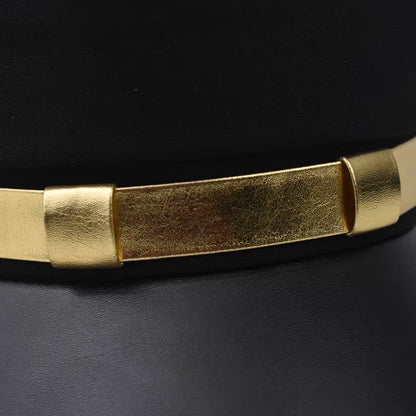 ⭐ JoJo Kujo Jotaro Cosplay Cap 🕶️ — Flat Top Anime Prop (Unisex, Metal Badge)
