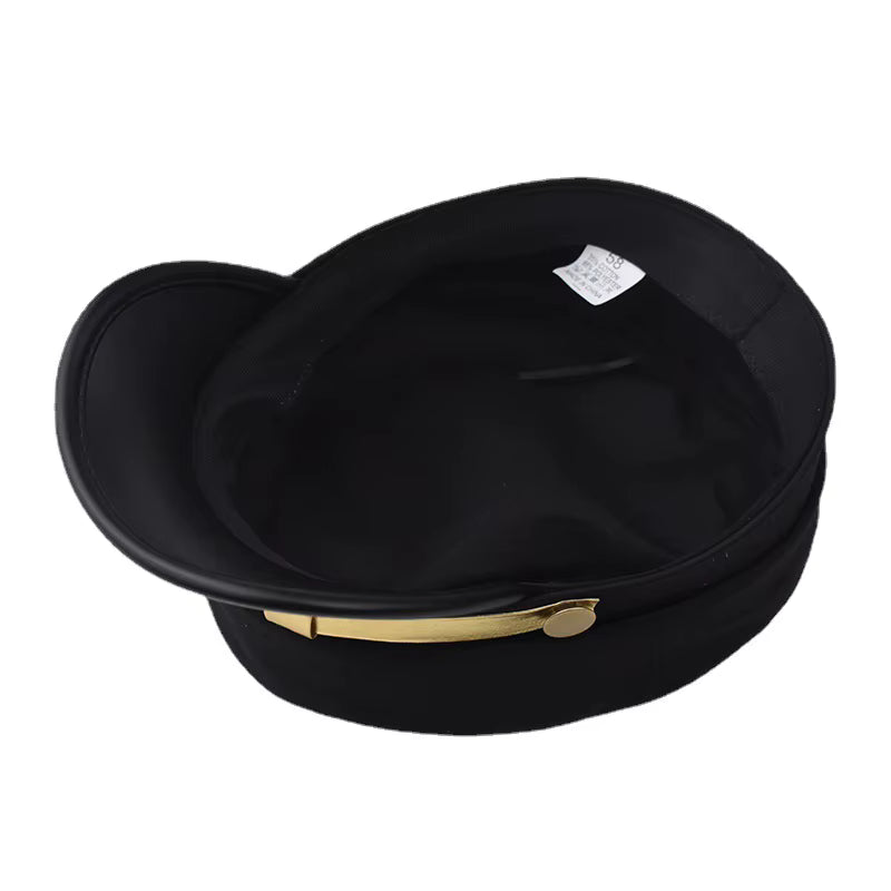⭐ JoJo Kujo Jotaro Cosplay Cap 🕶️ — Flat Top Anime Prop (Unisex, Metal Badge)