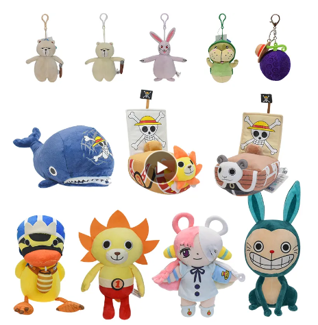 🏴‍☠️ One Piece Anime Supporting Character Plush Keychain 🐋