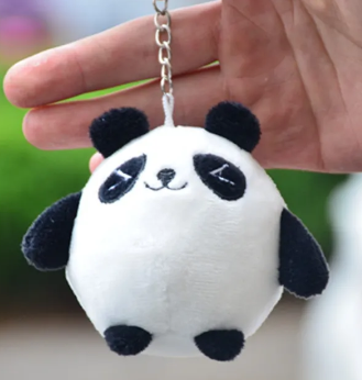 Kawaii Round Plush Panda Keychain Toy