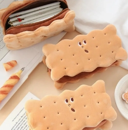 Biscuit Shaped Character Pencil Bag