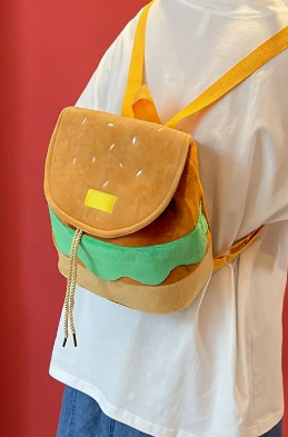 Burger Cartoon Design Backpack Bag