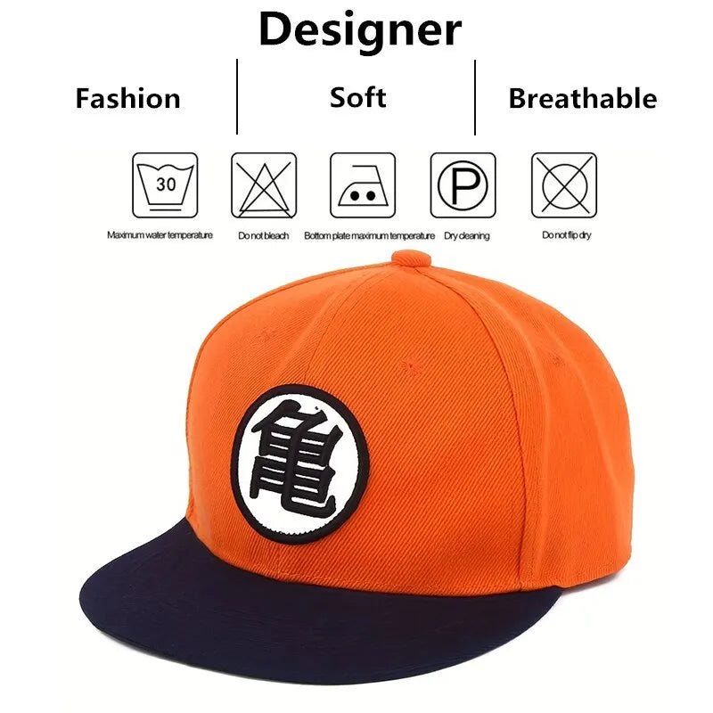 🧢 Embroidered Dragon Ball Z Adjustable Baseball Caps - Power Up Your Style in Navy / Orange! ⚡