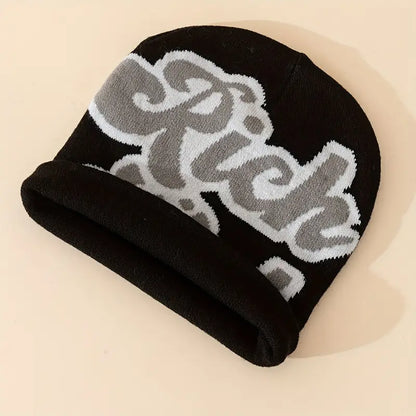 Bold "Rich Mob" Jacquard Beanies | Bold Streetwear Style for Men and Women