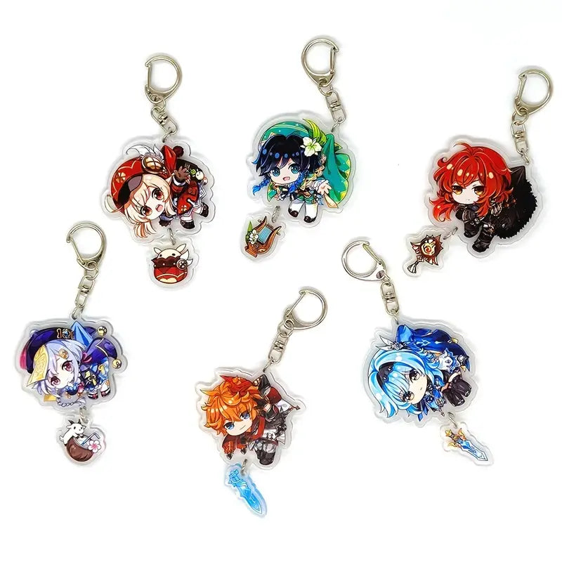 Genshin Impact Acrylic Keychains – Chibi Companions Unleashed!