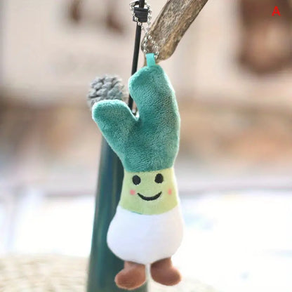 "Veggie Pals" Plush Toy Keychain - Cute Cabbage, Broccoli, Leek, Corn and Bamboo Shoots Pendant Dolls (Available Individually or in Pairs)