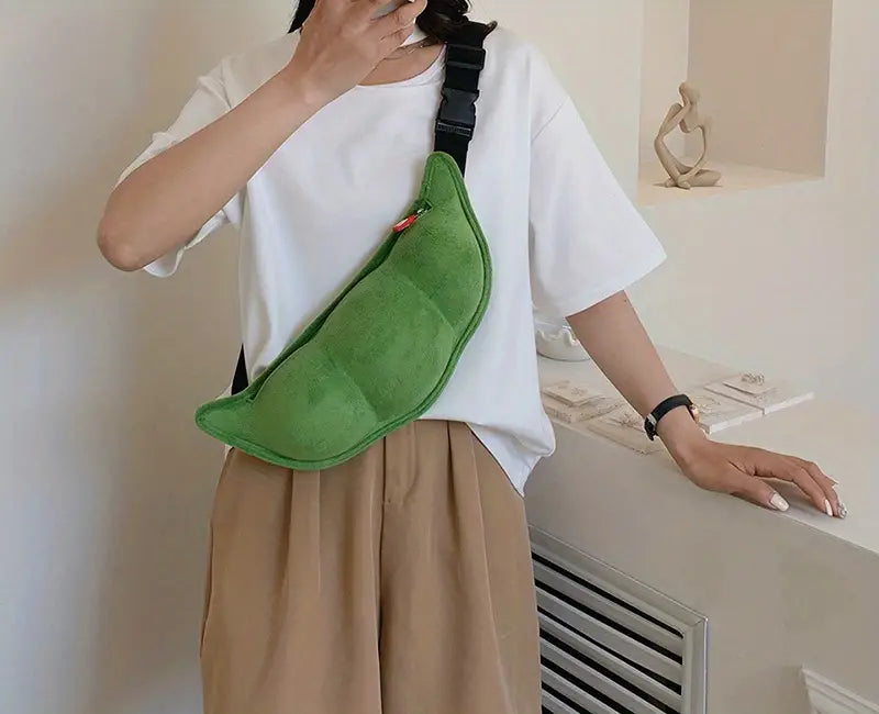 Pea Shaped Fanny Crossbody Bag 🌱😄