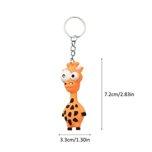 "Jungle Jamboree" Big Eyes Animal Keychains - Quirky Cartoon Key Companions (Choose Your Favorite!)