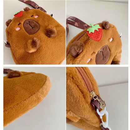 🧸 Capybara Plush Shoulder Bag – Cute, Soft & Unisex