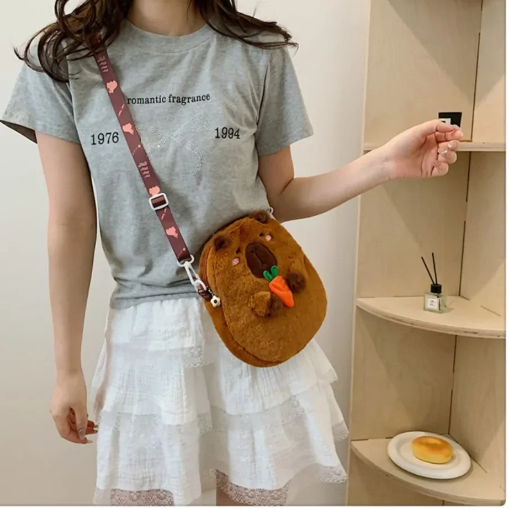 🧸 Capybara Plush Shoulder Bag – Cute, Soft & Unisex