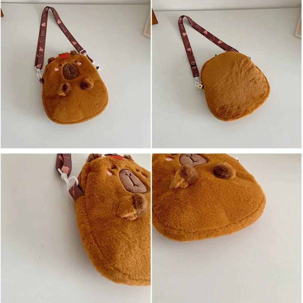 🧸 Capybara Plush Shoulder Bag – Cute, Soft & Unisex