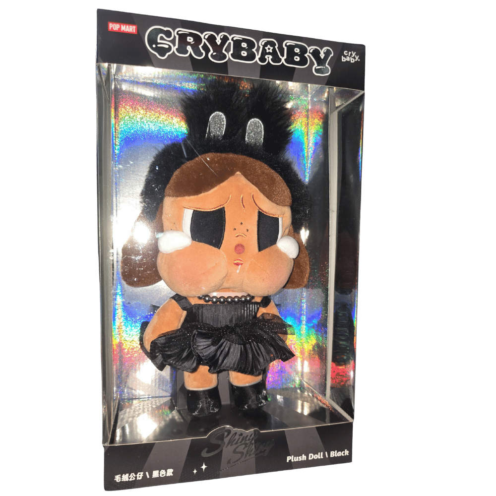 🖤 CRYBABY Shiny Shiny Plush Doll – Black Version ✨