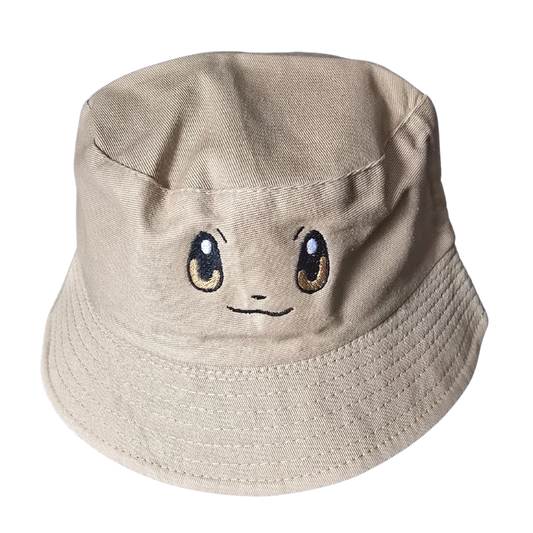 🧢 Pokémon-Inspired Cotton Bucket Hats – Squirtle, Eevee, Bulbasaur (Custom Available)