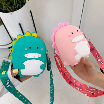 Roar into Style: Cartoon Dinosaur Silicone Crossbody Handbag – The Ultimate Cute & Functional Accessory