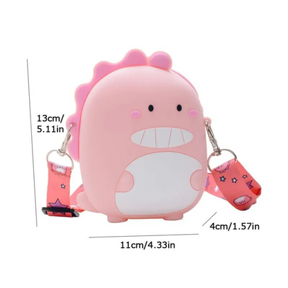 Roar into Style: Cartoon Dinosaur Silicone Crossbody Handbag – The Ultimate Cute & Functional Accessory