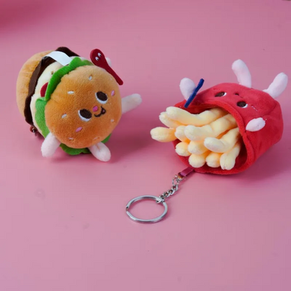 Fast-Foodie Plush Keychains – Cute 10cm Culinary Companions for On-The-Go!