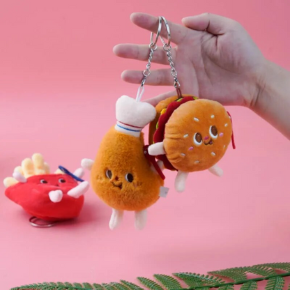 Fast-Foodie Plush Keychains – Cute 10cm Culinary Companions for On-The-Go!