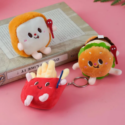 Fast-Foodie Plush Keychains – Cute 10cm Culinary Companions for On-The-Go!