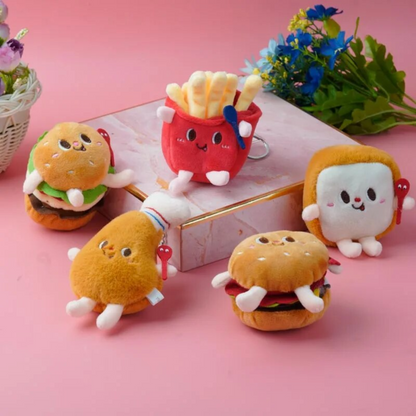 Fast-Foodie Plush Keychains – Cute 10cm Culinary Companions for On-The-Go!