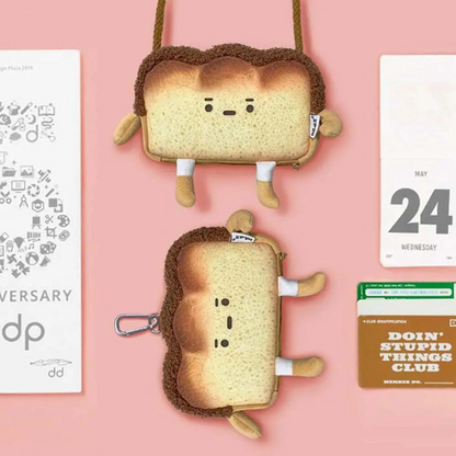 Yummy Toast Bread Coin Purse & Keychain Clip – Your Slice of Kawaii Convenience!