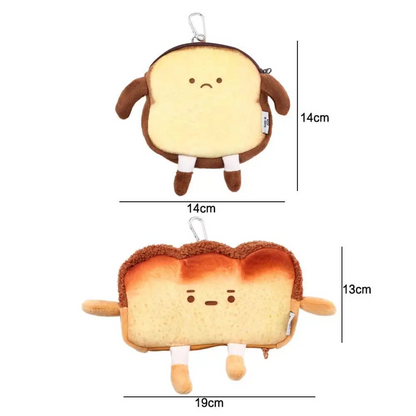 Yummy Toast Bread Coin Purse & Keychain Clip – Your Slice of Kawaii Convenience!