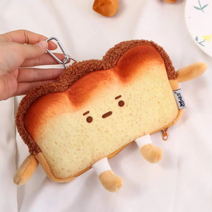 Yummy Toast Bread Coin Purse & Keychain Clip – Your Slice of Kawaii Convenience!