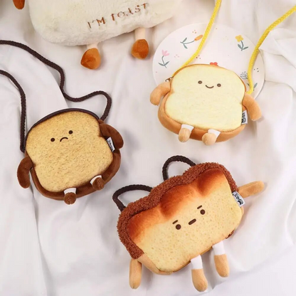 Yummy Toast Bread Coin Purse & Keychain Clip – Your Slice of Kawaii Convenience!