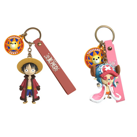 6-8 cm One Piece Monkey D. Luffy and Tony Tony Chopper PVC Keychains: Your Pocket-Sized Piece of the Grand Line