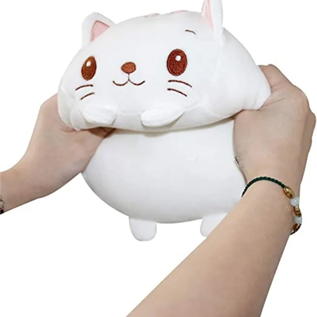 Snuggle-Paws White Cat Plush Pillow – 20cm of Whiskered Bliss & Softness!