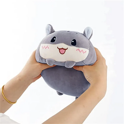 Snuggle Companion: Kawaii Gray Hamster Plush Pillow – Soft, Cuddly, and Irresistibly Cute!