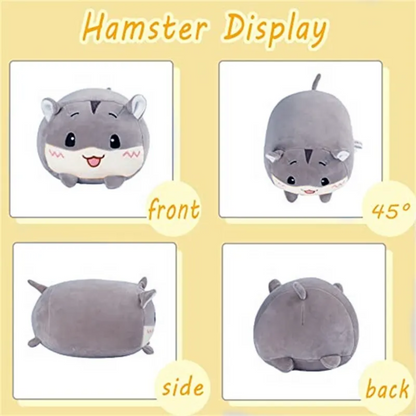 Snuggle Companion: Kawaii Gray Hamster Plush Pillow – Soft, Cuddly, and Irresistibly Cute!