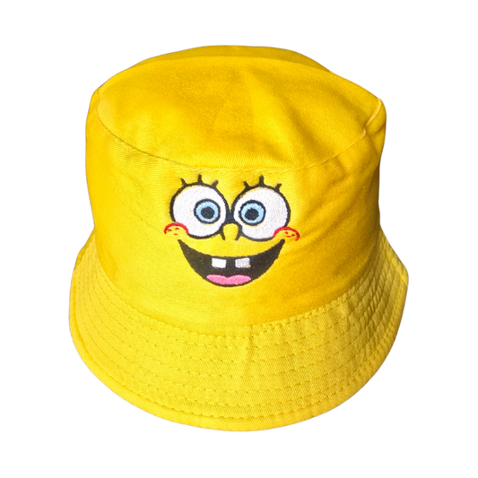 🧢 SpongeBob-Inspired Cotton Bucket Hat – Custom Character Faces Available!