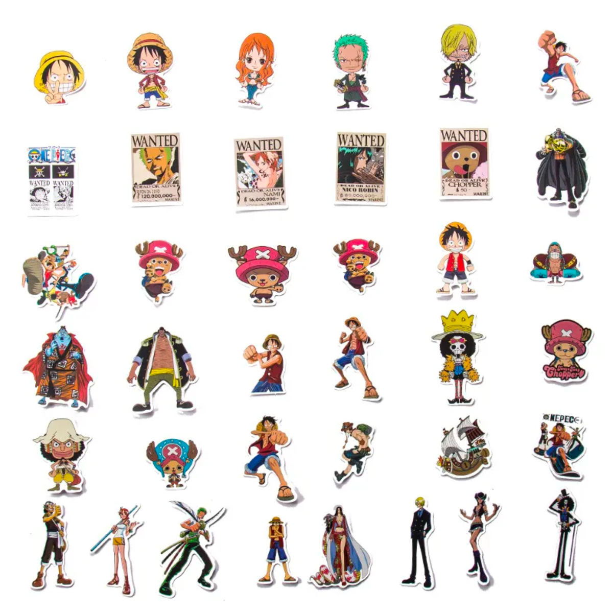 One Piece Stickers: Luffy & Crew - Anime Decal Bonanza for Gear & Gadgets