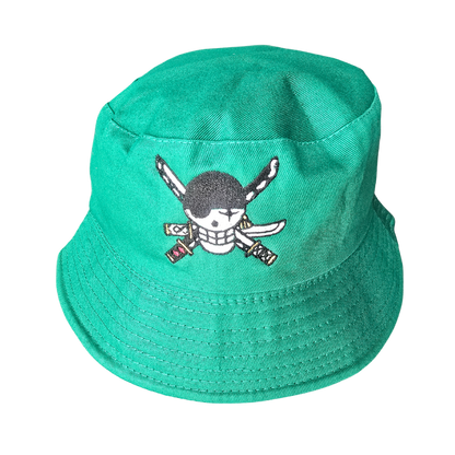 🏴‍☠️ One Piece Inspired Bucket Hats – Zoro, Law, Chopper Pirate Flags
