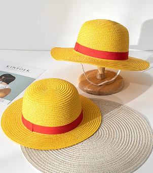 🎩35 cm Cosplay One Piece Anime Monkey D. Luffy Straw Hat! 🏴‍☠️