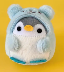 Cute Plush Stuffed Penguin in Bear Costume